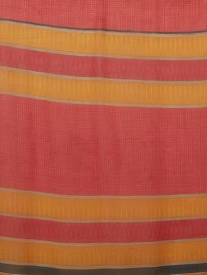 red georgette plain saree with blouse - 16005277 - Standard Image - 4