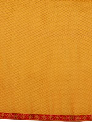 orange printed saree with blouse - 16005278 - Standard Image - 4