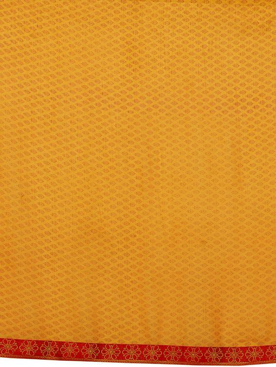 orange printed saree with blouse - 16005278 - Zoom Image - 4