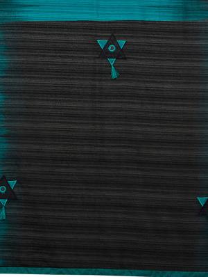 patchwork turquoise woven saree with blouse - 16005281 - Standard Image - 4