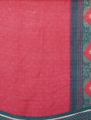geometrical border pink printed saree with blouse - 16005287 - Standard Image - 4