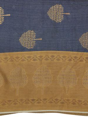 conversational blue printed saree with blouse - 16005288 - Standard Image - 4