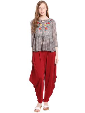 asymmetric solid salwar - 16005550 - Standard Image - 4