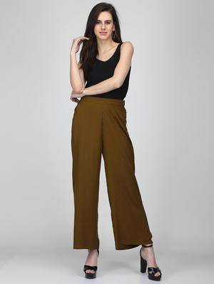 green viscose straight tapered pant - 16007052 - Standard Image - 4
