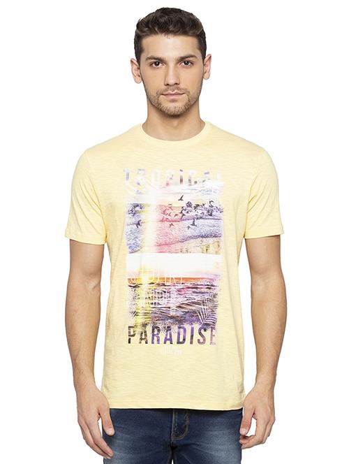 yellow printed t-shirt - 16008107 - Standard Image - 1