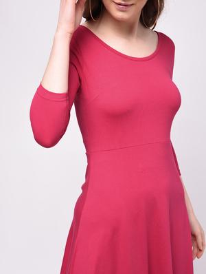 boat neck flared dress - 16008996 - Standard Image - 4