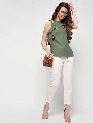 keyhole back ruffle top - 16009025 - Standard Image - 4