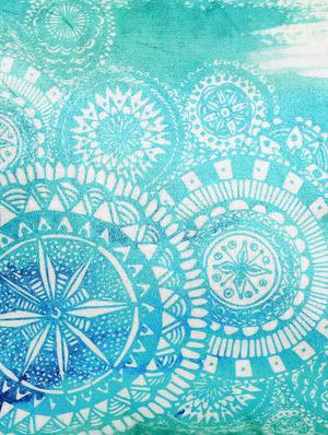 romee polyester velvet circle floral printed cushion cover 16" x 16" set of 5 - turquoise - 16010778 - Standard Image - 4