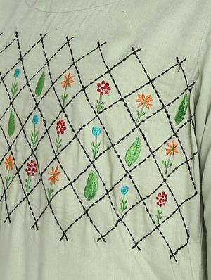 embroidered a-line kurta - 16011659 - Standard Image - 4