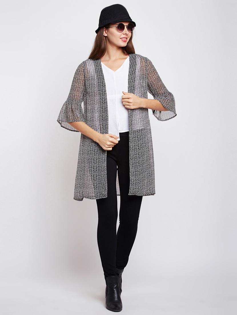 bell sleeved chevron sheer shrug - 16011999 - Zoom Image - 4