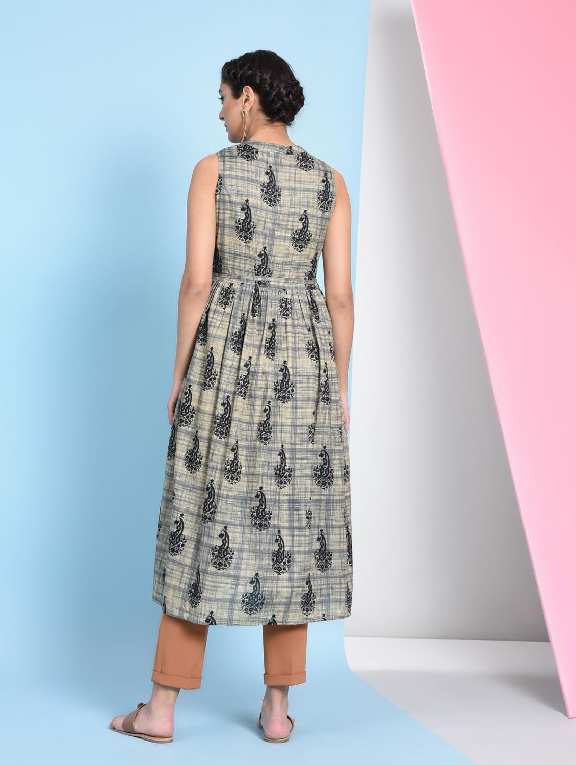 paisley flared kurta - 16012407 - Zoom Image - 4