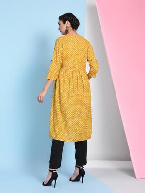 block print flared kurta - 16012414 - Standard Image - 4