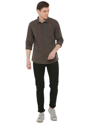 Navy blue printed casual shirt - 16013553 - Standard Image - 4