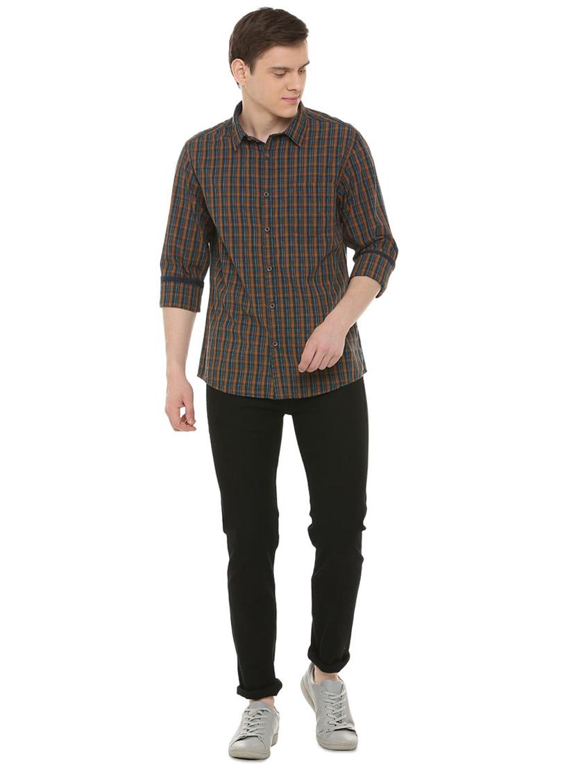 Navy blue printed casual shirt - 16013553 - Zoom Image - 4