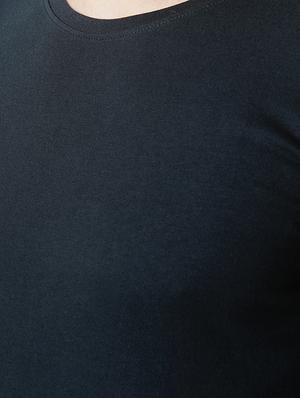 navy blue solid t-shirt - 16013707 - Standard Image - 4