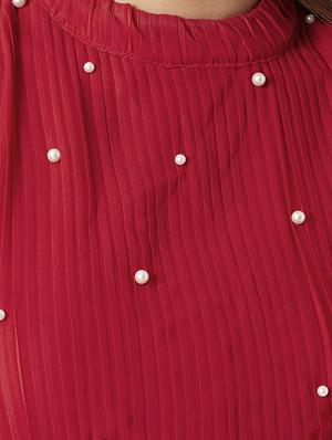pearl embellished high low dress - 16013804 - Standard Image - 4