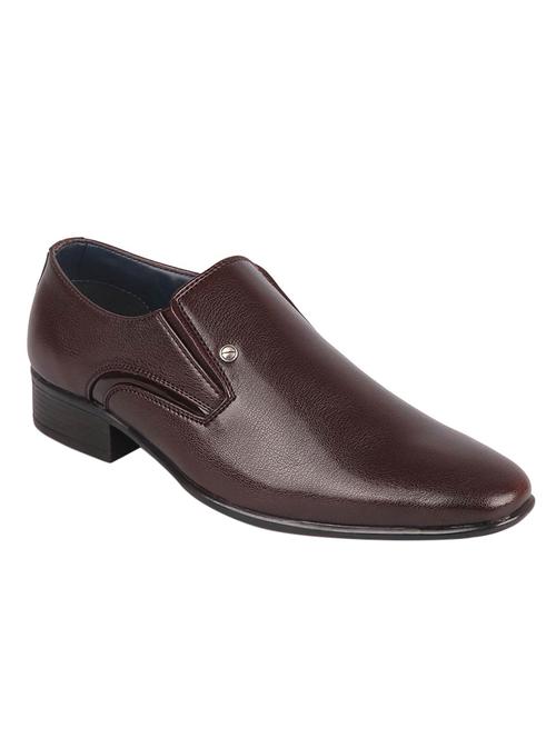brown leatherette slipons - 16015673 - Standard Image - 1