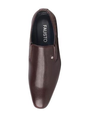 brown leatherette slipons - 16015673 - Standard Image - 4
