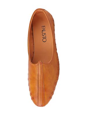tan leatherette slip on jutis - 16015689 - Standard Image - 4