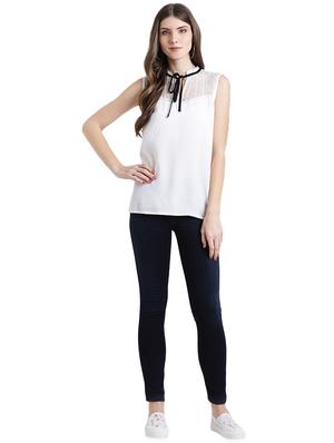 lace panel tie knot top - 16015838 - Standard Image - 4