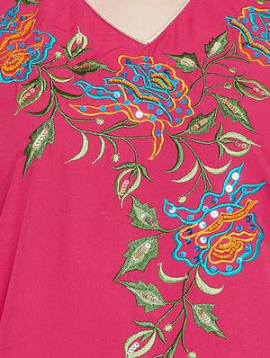 lace detail embroidered sequined kaftan - 16015883 - Standard Image - 4