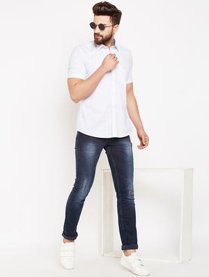 blue cotton ripped jeans - 16015948 - Standard Image - 4