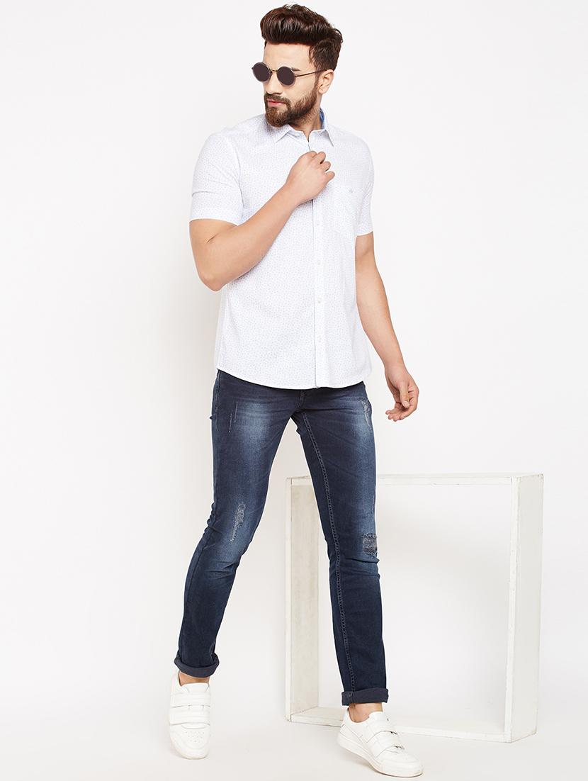 blue cotton ripped jeans - 16015948 - Zoom Image - 4