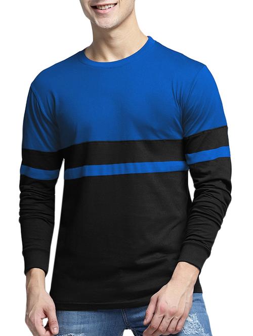 blue color block t-shirt - 16016508 - Standard Image - 1