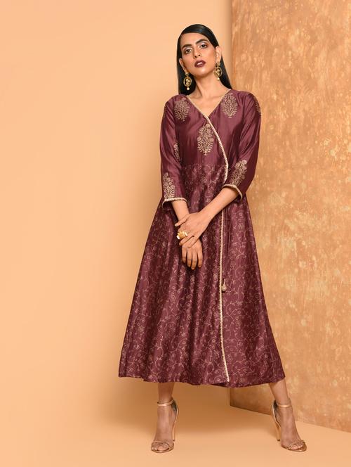 block print angrakha ethnic dress - 16017713 - Standard Image - 1