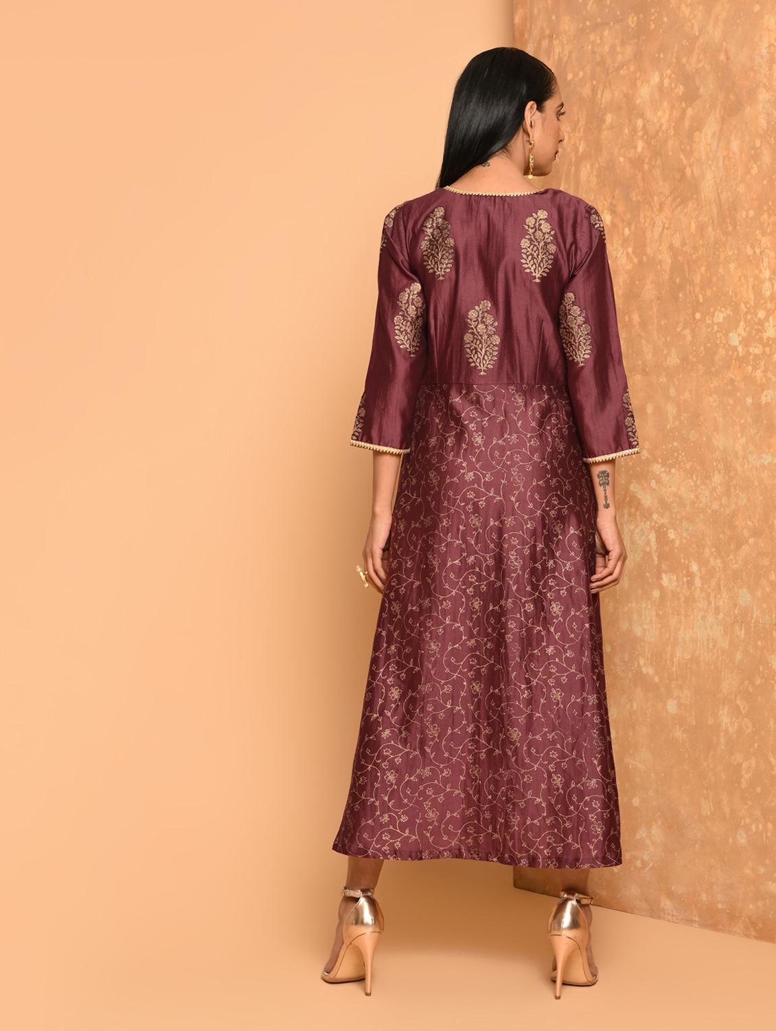 block print angrakha ethnic dress - 16017713 - Zoom Image - 4