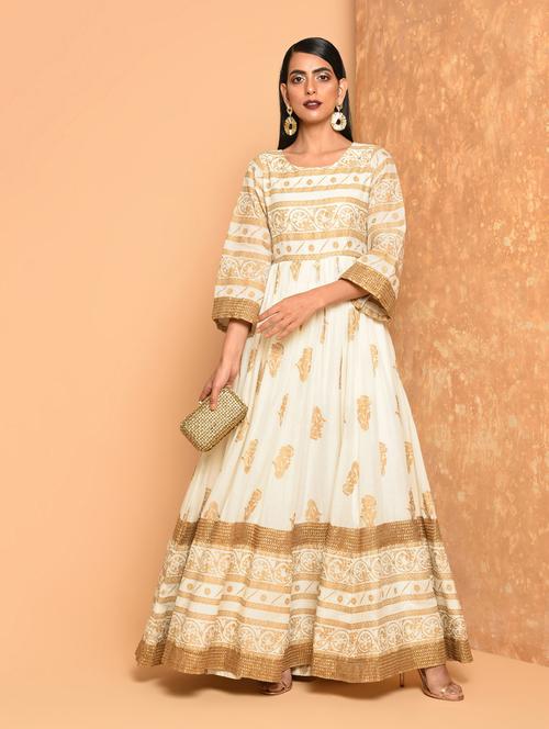 flared block print dress - 16017720 - Standard Image - 1