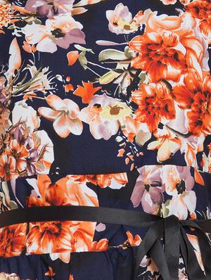 cut out detail floral asymmetric dress - 16018058 - Standard Image - 4