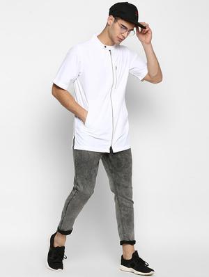 white polyester blend casual shirt - 16019669 - Standard Image - 4