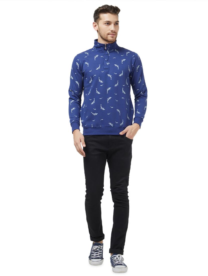 blue printed sweatshirt - 16021542 - Zoom Image - 4