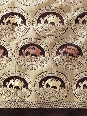 conversational zari motif woven saree with blouse - 16024814 - Standard Image - 4