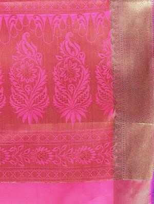 ethnic zari motifs purple woven saree with blouse - 16024817 - Standard Image - 4