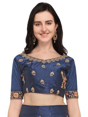 embroidered a-line lehenga - 16024926 - Standard Image - 4