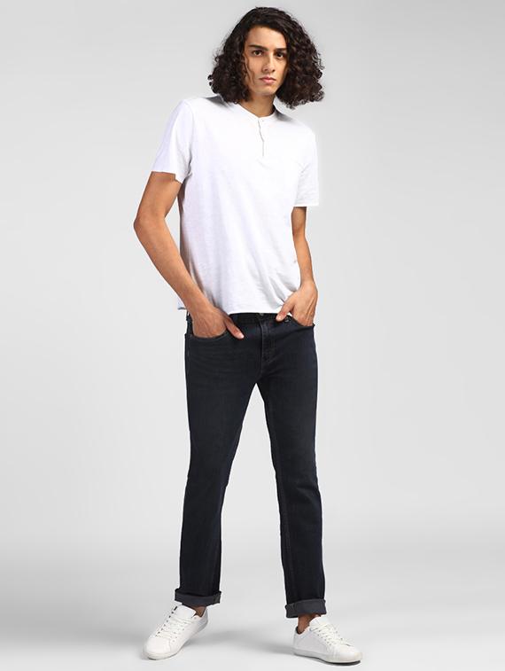 blue cotton plain jeans - 16027818 - Zoom Image - 4