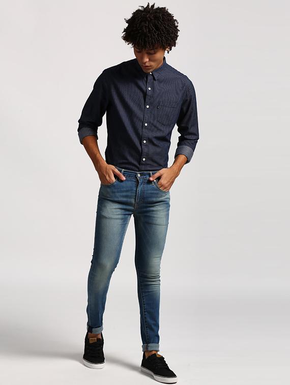 blue heavy washed jeans - 16027864 - Zoom Image - 4