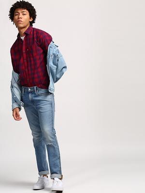 blue light washed jeans - 16027918 - Standard Image - 4