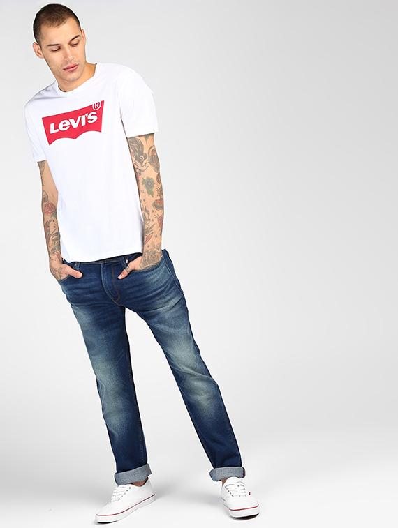 blue cotton heavy washed jeans - 16027933 - Zoom Image - 4