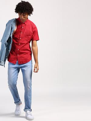 blue light washed jeans - 16028019 - Standard Image - 4
