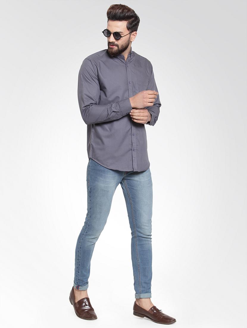 grey cotton casual shirt - 16028957 - Zoom Image - 4