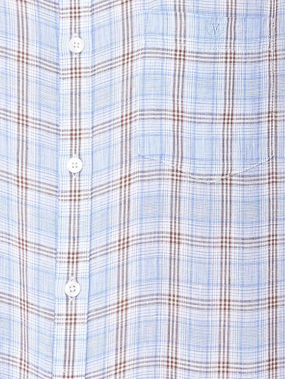 blue linen casual shirt - 16029528 - Zoom Image - 4