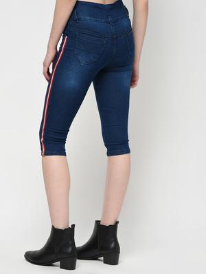 side taped distressed capri - 16029779 - Standard Image - 4