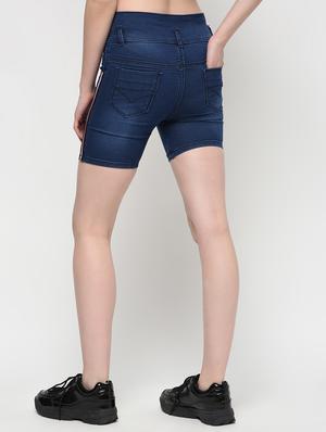 side taped distressed shorts - 16029796 - Standard Image - 4