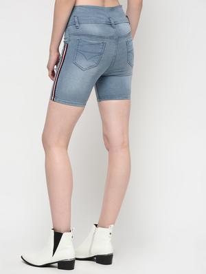 side taped distressed shorts - 16029798 - Standard Image - 4