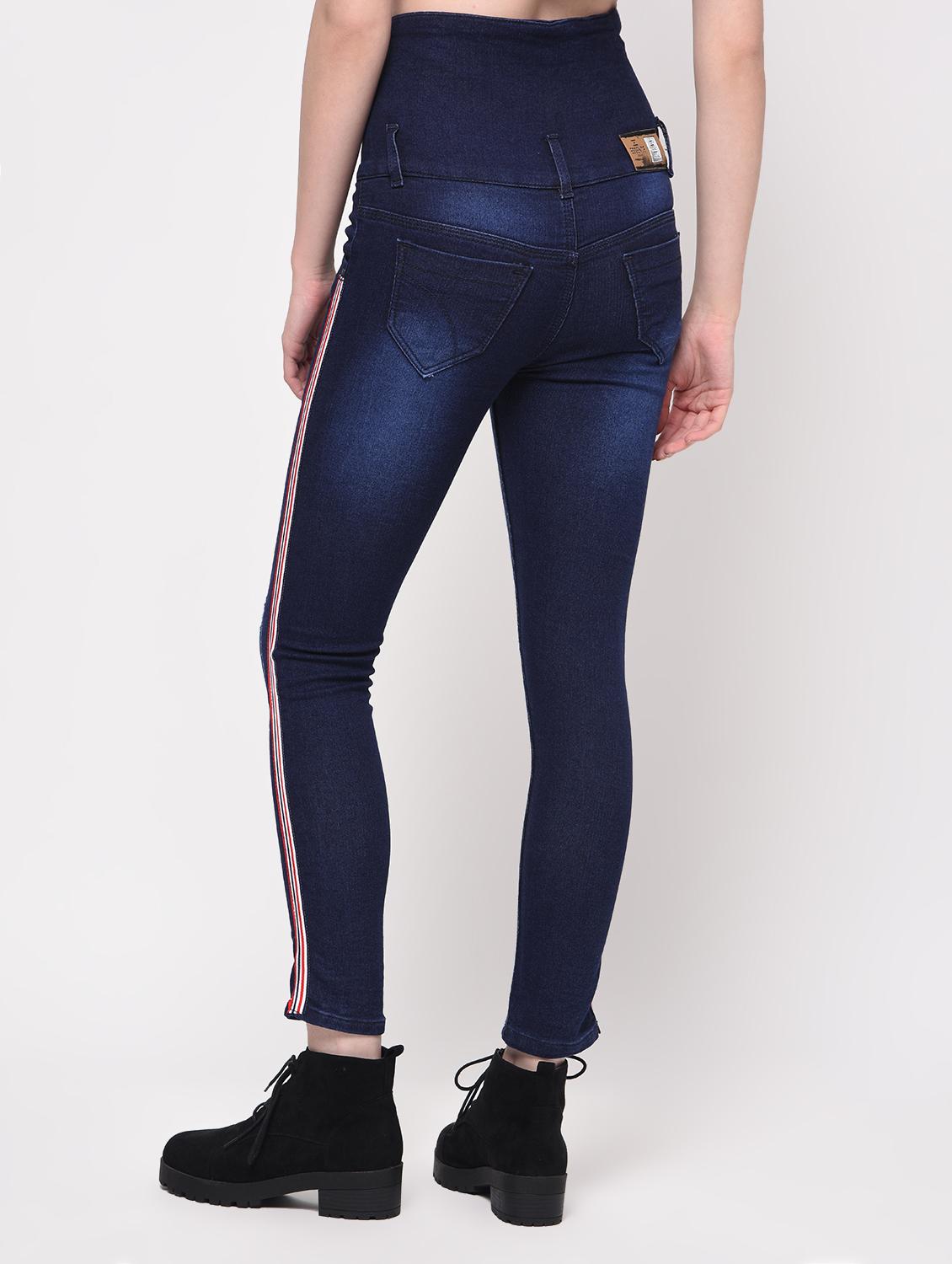 side taped distressed jeans - 16029811 - Zoom Image - 4