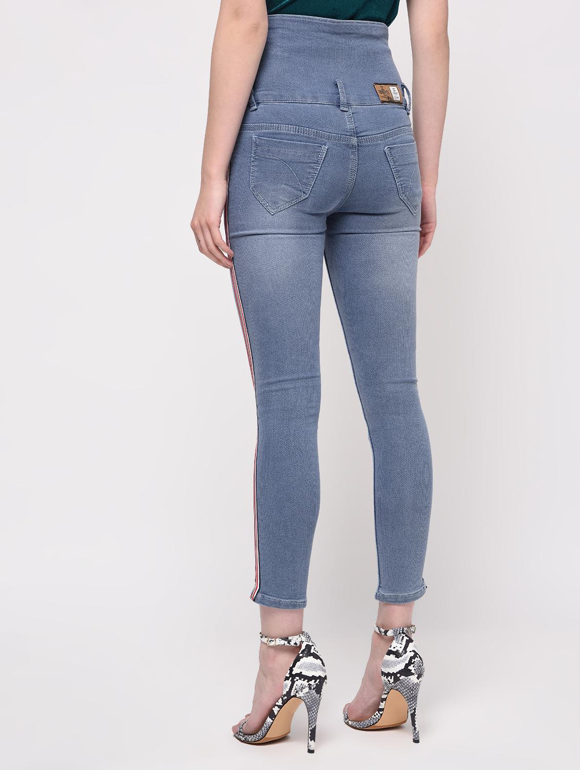 side taped distressed jeans - 16029812 - Zoom Image - 4