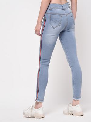 side taped distressed jeans - 16029819 - Standard Image - 4
